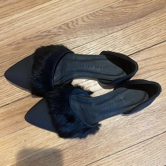Jenni kayne black fur d’orsay flats size 37 US 6.5 - Picture 5 of 12